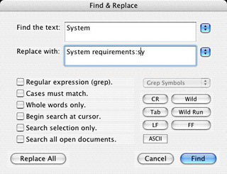 find & replace
