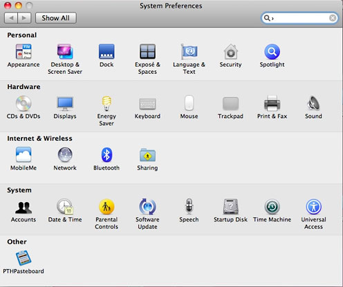 System Preferences on Moore's MacBook