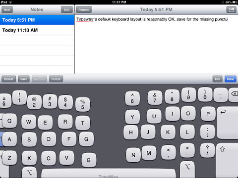 TypeWay Adaptive Keyboard for iPad