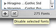 Disable selected fonts