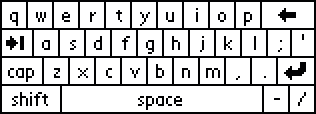 Palm's virtual on-screen keyboard