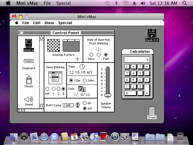 Mini vMac running on Mac OS X