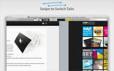 Sleipnir browser swipe to switch tabs