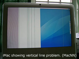 iMac exhibiting vertical line problem