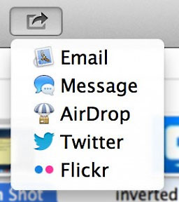 Sharing button in OS X Mountain Lion