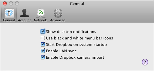 Dropbox Preferences