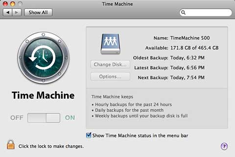 Time Machine ready to backup to remote shared drive