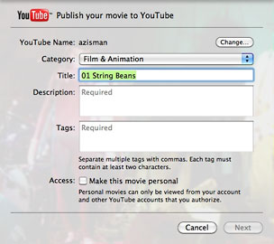 Publish to YouTube right from QuickTime X