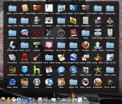 Grid View of a folder's contents in Mac OS X 10.5